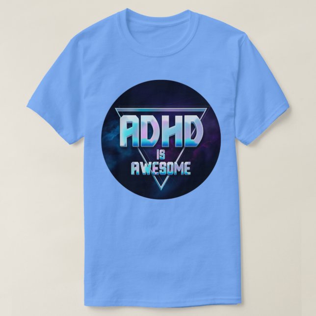 Camiseta ADHD é um Design de galáxia de triângulo incrível (Frente do Design)