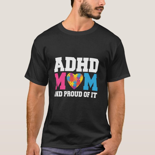 Camiseta ADHD Mãe Sensibilização Fita de Fita Neurodiver da (Frente)