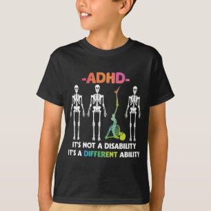 Camiseta ADHD não incapacitante Diferente habilidade Esque