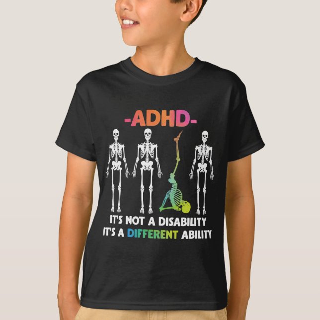 Camiseta ADHD não incapacitante Diferente habilidade Esquel (Frente)