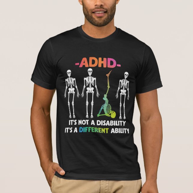 Camiseta ADHD não incapacitante Diferente habilidade Esquel (Frente)
