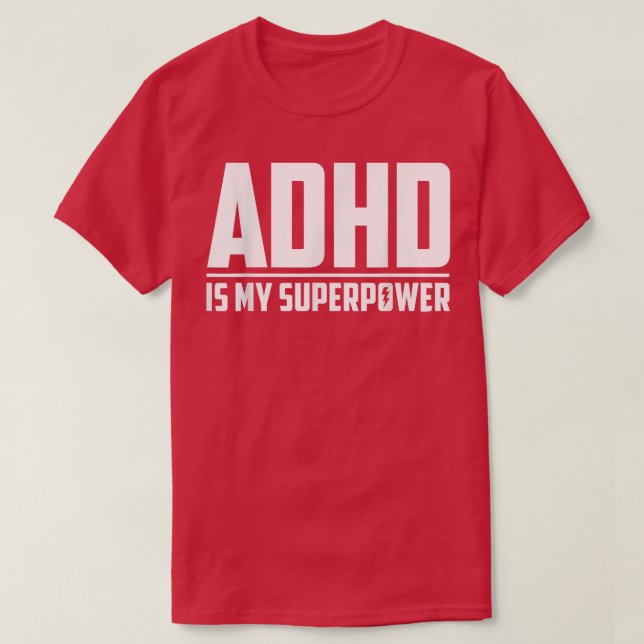 Camiseta ADHD SAUDADE Mental Mês ADHD É MINHA SUPERFÍCIE (Frente do Design)