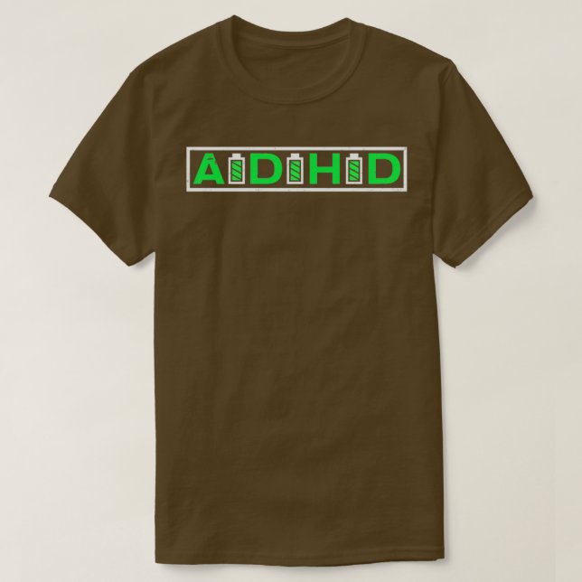 Camiseta ADHD Shirt Batteries Gift (Frente do Design)
