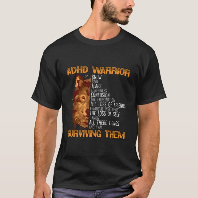 Camiseta Adhd Warrior Embrace Neurodiversity Adhd Awareness (Frente)