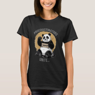 Camiseta Adiar unidos... amanhã Panda preguiçoso engraçado