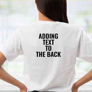 Camiseta Adicionando Texto À Atualização Do Impressão Trase