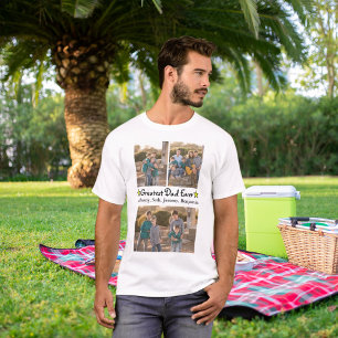 Camiseta Adicionar 3 Colagem de Fotos Maior Pai Já Dia de o