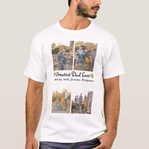 Camiseta Adicionar 4 Colunas de Foto Maior Pai Nunca Dia de