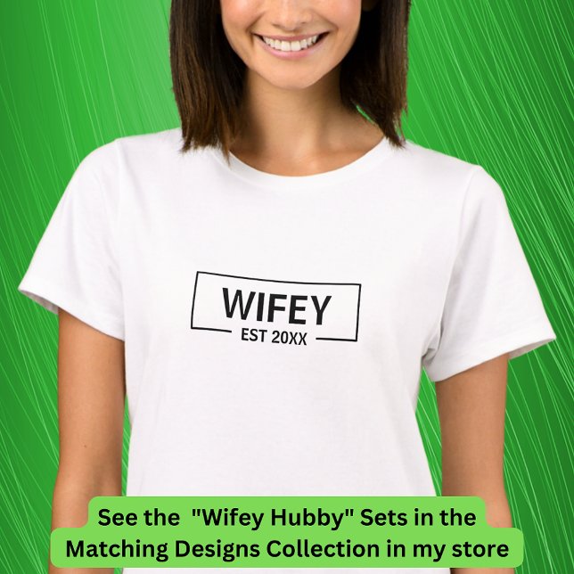 Camiseta Adicionar Casais Wifey do Hubby de Texto de Altera (Criador carregado)