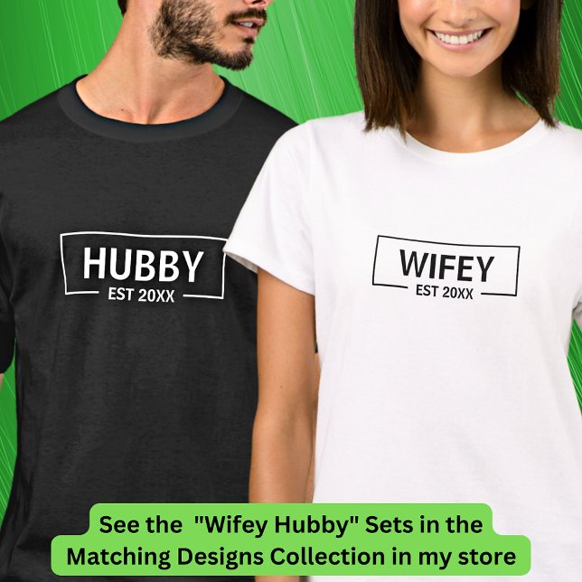 Camiseta Adicionar Casais Wifey do Hubby de Texto de Altera (Criador carregado)