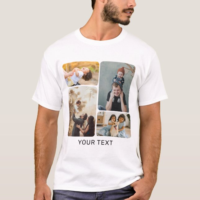 Camiseta Adicionar Colagem de Fotografias e Texto Personali (Frente)