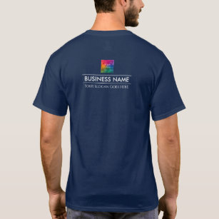 Camiseta Adicionar Enviar Logotipo do Nome da Empresa Comer