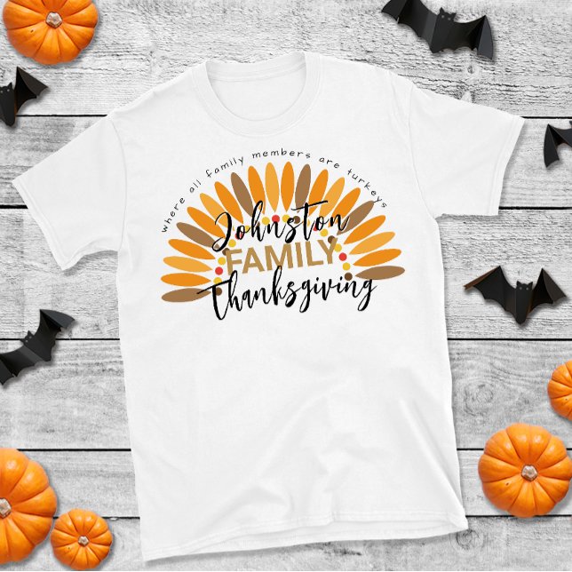 Camiseta Adicionar Família de Ação de Graças de Cotação (Create Thanksgiving Family t-shirts for holiday reunions and gatherings. )