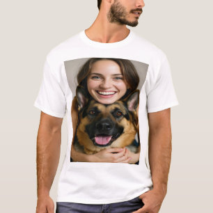 Camiseta Adicionar Foto de Pastor Alemão Personalizar