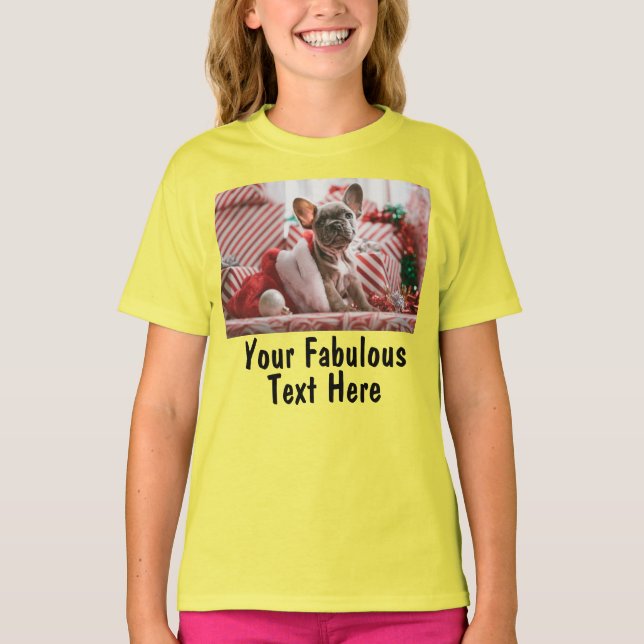 Camiseta Adicionar Fotografia e Texto Personalizado de Rapa (Frente)