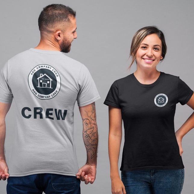 Camiseta Adicionar Funcionário Personalizado Da Empresa De  (Your Business Logo Real Estate Agents Crew T-Shirt)