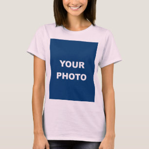 Camiseta Adicionar imagem com logotipo de imagem rosa pálid