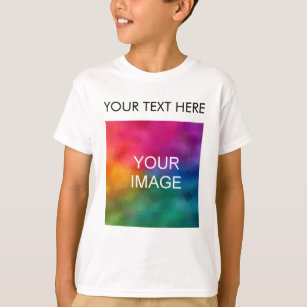 Camiseta Adicionar Imagem Texto Fotográfico Modelo Crianças
