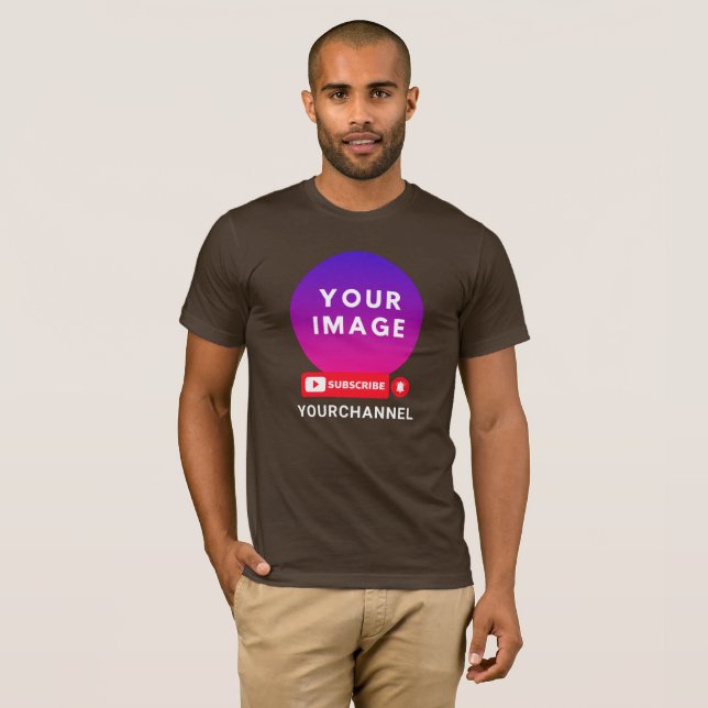 Camiseta Adicionar Nome do Canal do Youtube da Foto (Frente Completa)