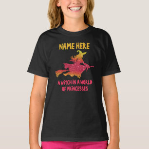 Camiseta Adicionar Nome Editar Texto Bruxa Voando Vassoura