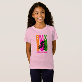 Camiseta Adicionar Nome ou Texto BMX Bike Rider Laranja Ros