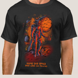 Camiseta Adicionar Nome ou Texto - Espaço SK8 do Astronauta