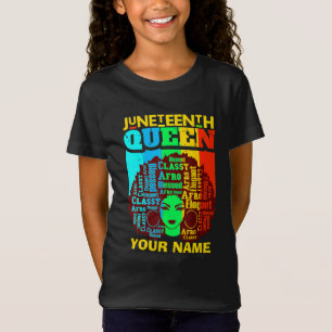 Camiseta Adicionar Nome Texto Junta Décima Rainha Negra Afr
