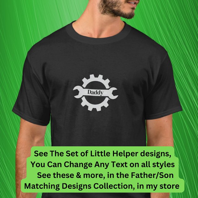 Camiseta Adicionar Nomes à Mamãe de Pai à Wrench Gear Works (Criador carregado)