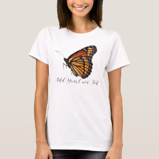 Camiseta Adicionar Sua Própria Borboleta Monarca de Texto