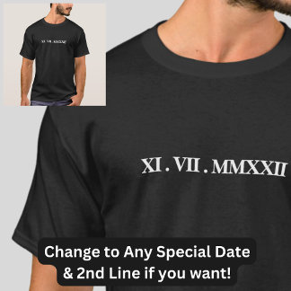 Camiseta Adicionar uma data de nascimento, aniversário, nom