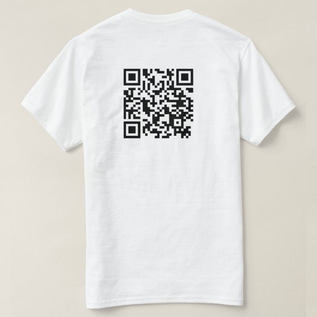 Camiseta adicionar url ao código qr (Verso do Design)