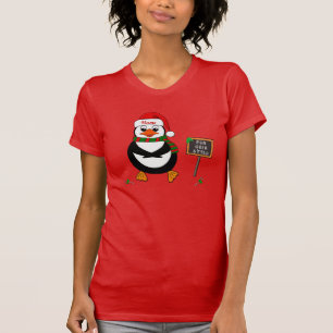 Camiseta Adicione o nome ao pinguim de dança do Natal