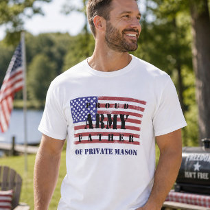 Camiseta Adicione o nome do seu filho, orgulhoso Exército C