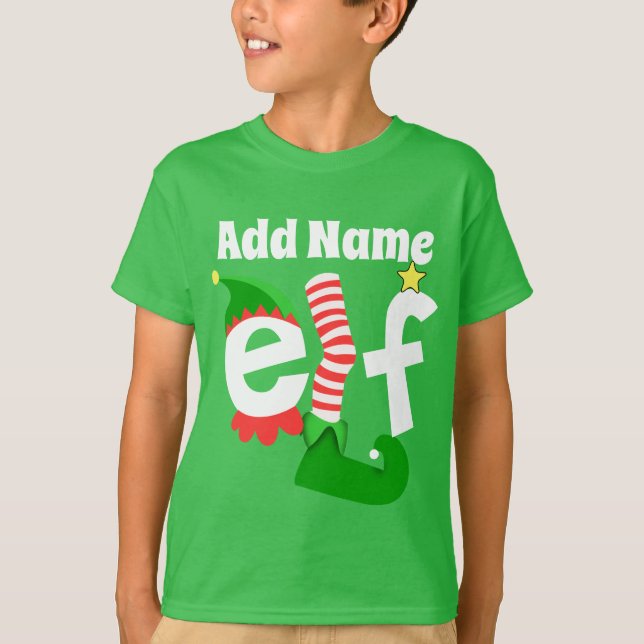 Camiseta Adicione o nome o Natal do duende - personalizado (Frente)