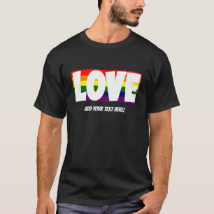 Camiseta Adicione o nome ou o seu texto, Ame o sinalizador 