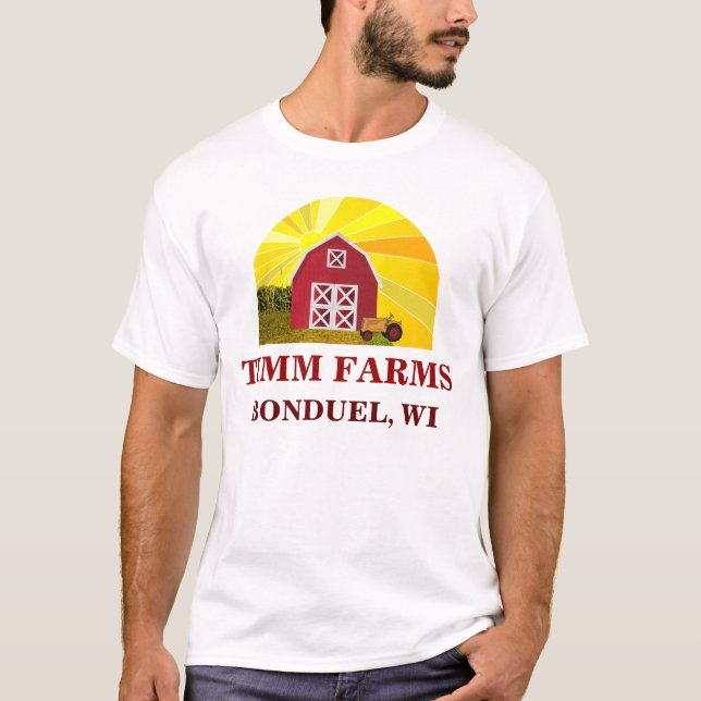Camiseta Adicione o seu nome ao Red Barn com o Big Sun Tee (Frente)