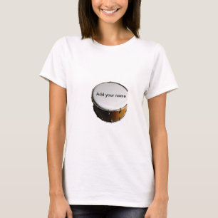 Camiseta Adicione o texto do seu nome cor marrom tambores n