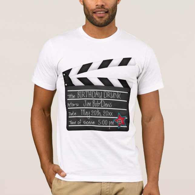 Camiseta Adicione seu diretor de filme ripa das palavras (Frente)