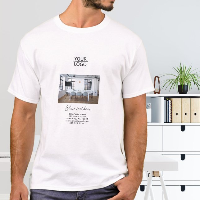 Camiseta Adicione seu logotipo Promoção de fotos da empresa (Criador carregado)