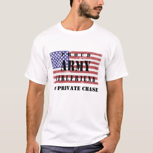 Camiseta Adicione Seu Namorado SName Proud Army Namorada (Frente)
