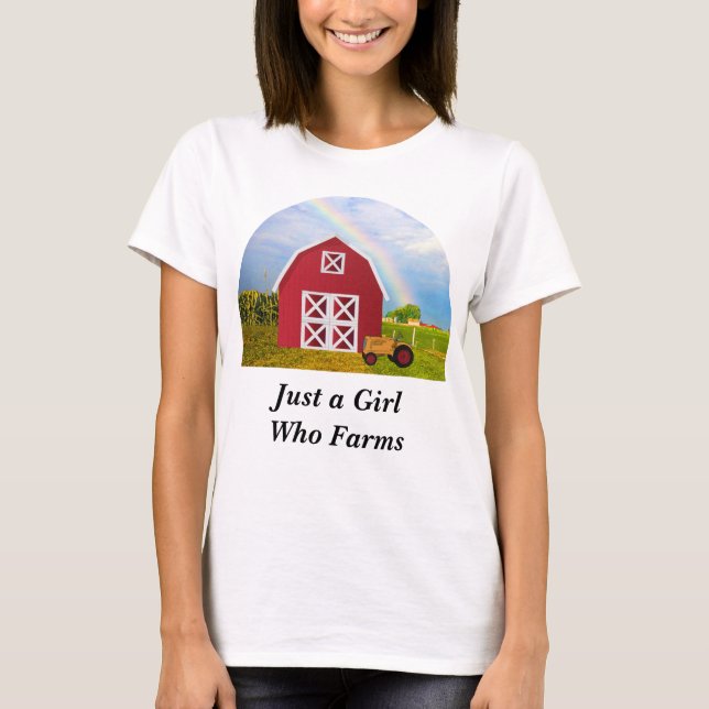 Camiseta Adicione seu nome ao Red Barn com o Blue Sky (Frente)