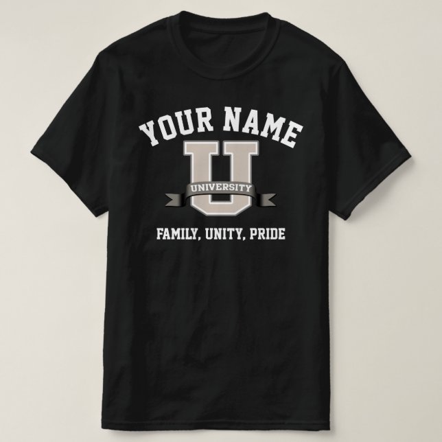 Camiseta Adicione Seu Nome De Orgulho Familiar Engraçado Da (Frente do Design)