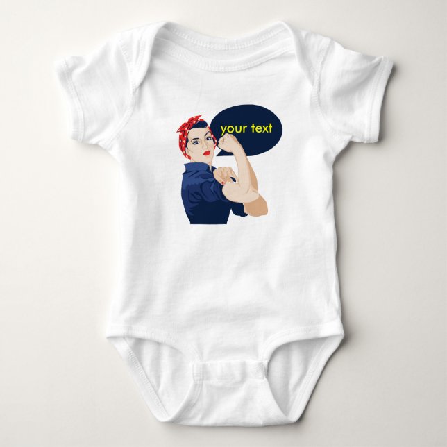 Camiseta Adicione seu próprio texto a rosie riveter (Frente)