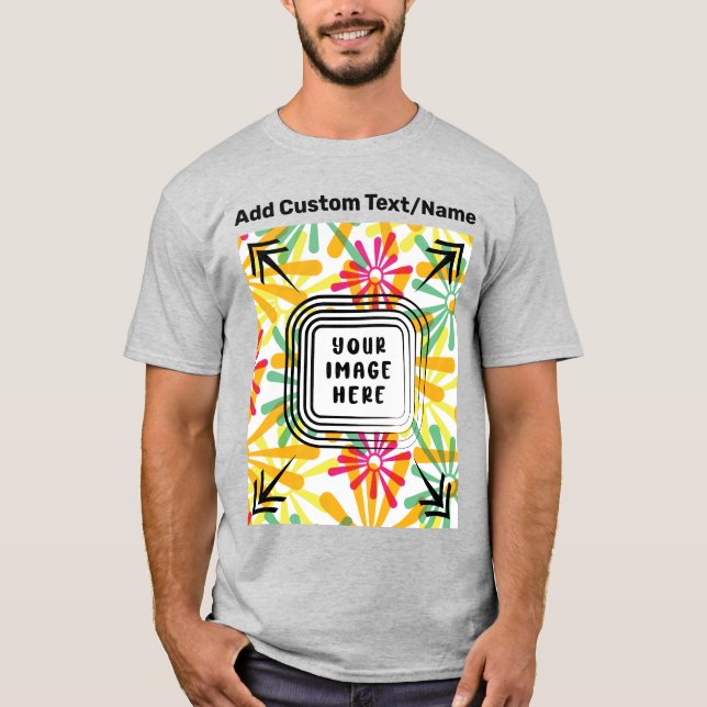 Camiseta Adicione seu próprio texto de imagem fotográfica a (Frente)