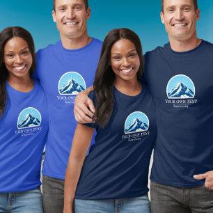Camiseta Adicione seu próprio texto resort de esqui montanh