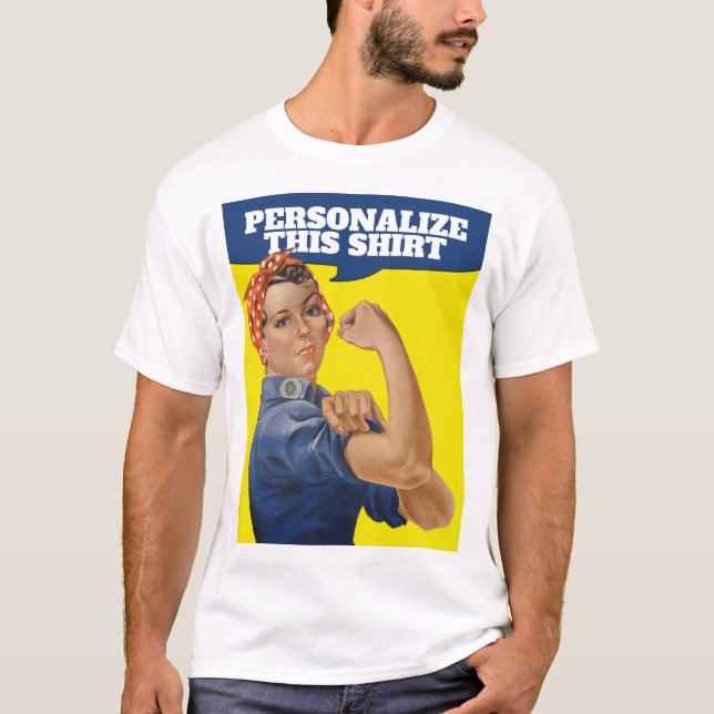 Camiseta Adicione seu próprio texto Rosie o ribeador person (Frente)