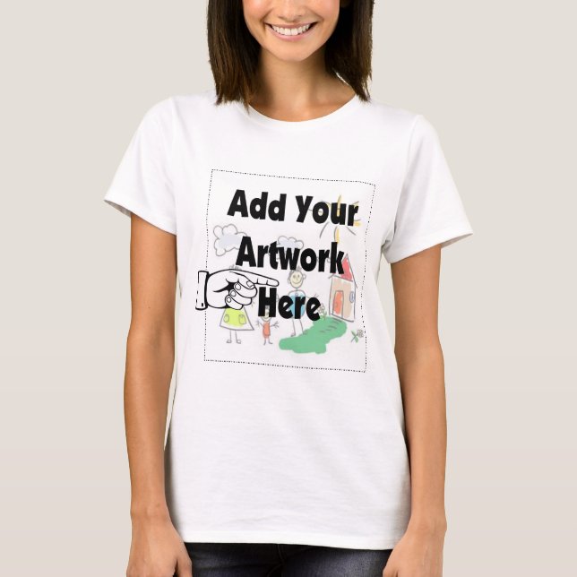 Camiseta Adicione seu próprio Trabalho de arte ou Trabalho  (Frente)