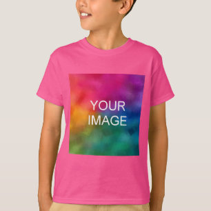 Camiseta Adicione seus meninos de modelo de imagem uau cor-