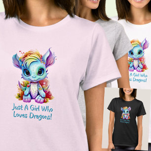 Camiseta Adicione texto - Apenas uma garota que ama dragões