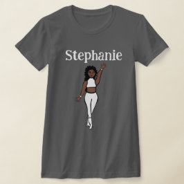 Camiseta Adicione Um Nome De T-Shirt Dançador Branco